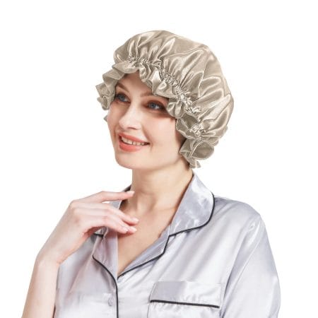 USA🇺🇸 FBA Free Shipping - Pure Silk Sleep Caps - Champagne 22, Light Purple 19, Wine Red 28, Black 25, Light Gray 14 - All Clearance