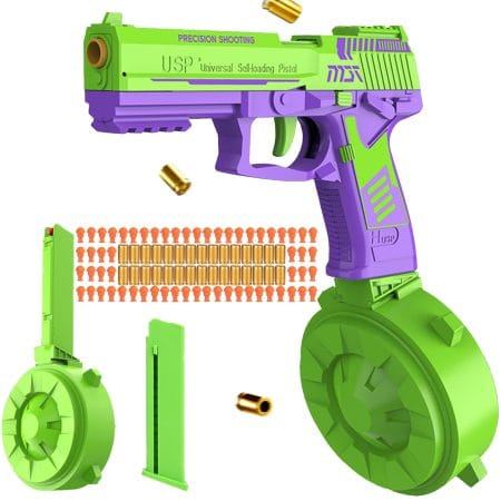 USA🇺🇸 FBA Free Shipping - Toy Gun Pistols, Soft Bullet Toy Gun for Boys, Automatic Reloading Rebound Toy Gun Self Ejecting Shells, Toy Foam Blaster with Drum Mag, Education Model Toy Pistol for Kids Boys Girls Age 6+ - Stock 140 - Minimum Order 50 pieces - $2.5/each