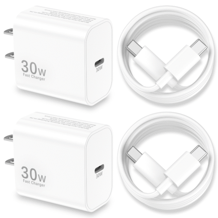 Canada🇨🇦 FBA Free Shipping, 2-Pack 30W USB-C Chargers with C-to-C Cable, Stock: 55, All Clearance, Price: CA$4