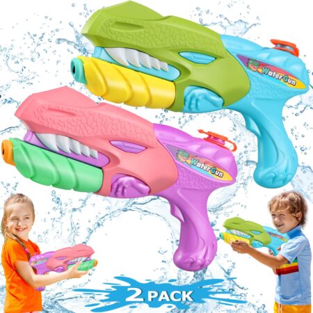 US🇺🇸 FBA Free Shipping, 2-Pack Dinosaur Manual Water Guns (2nd Gen), Stock: 170, MOQ 30, Price: $2.8