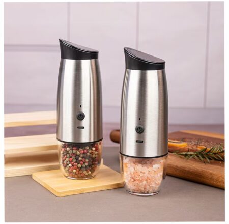 US🇺🇸 Warehouse Pickup(07840), Electric Rechargeable Pepper & Salt Grinder with LED Light – Single Pack: 36 units, Price: $3.3 | Double Pack: 34 units, Price: $4.8, All Clearance