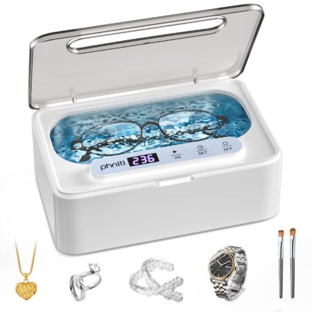 🇬🇧UK FBA Free Shipping, Ultrasonic Jewellery Cleaner 800ml (49kHz, 5 Digital Timer Modes, White), Stock: 105, MOQ: 105, Price: £2.4